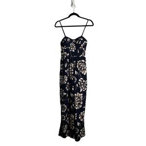B.O.G Collective Women's Navy/Cream Floral Sleeveless Jumpsuit